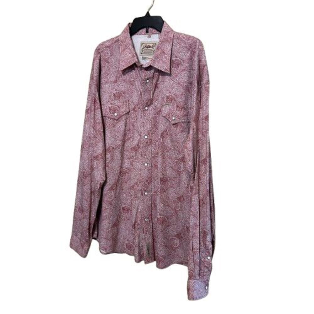 Rafter C Pro Flex 45 Performance Shirt Men 3XB Pearl Snap Paisley Western Cowboy